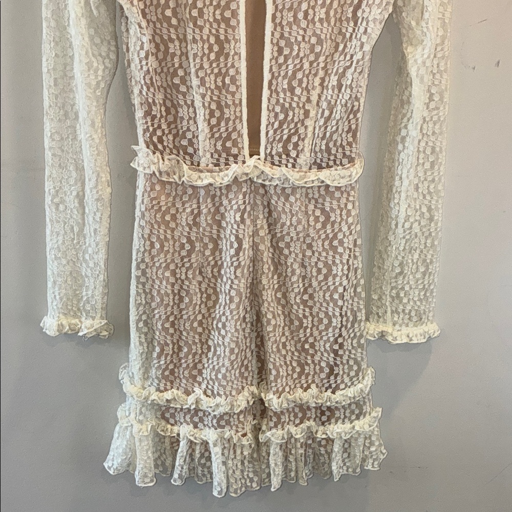 Selfie Leslie Lace Birkin Long Sleeve Sheath Dress Size Small - Picture 9 of 11